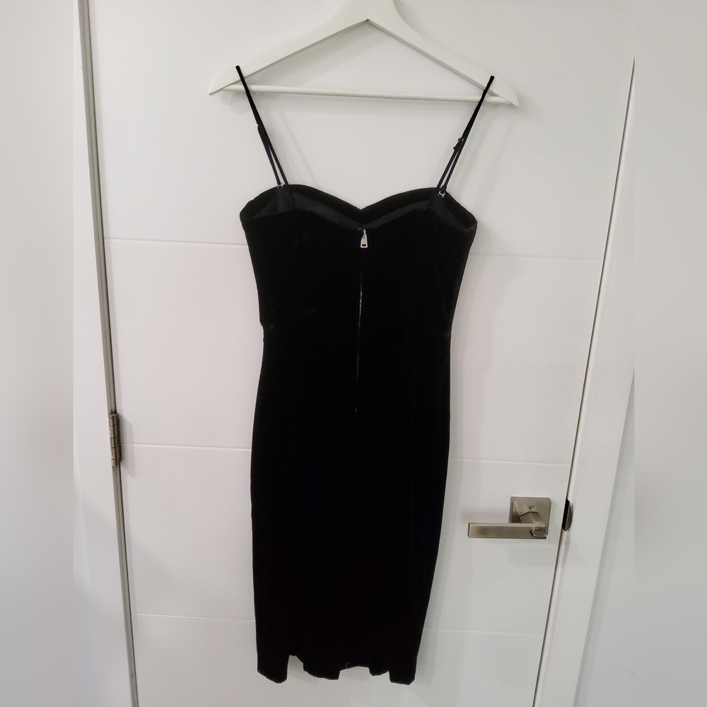Theory Black Velvet Corset Midi Dress Size 0 - Picture 6 of 12